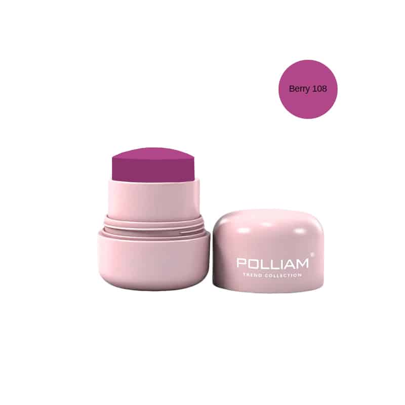 POLLIAM Cream Blush | Buildable Blush Stick | Matte and Dewy Finish #Berry 108
