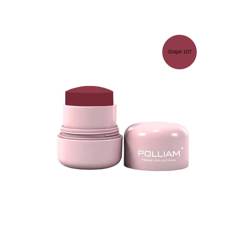 POLLIAM Cream Blush | Buildable Blush Stick | Matte and Dewy Finish #Grape 107