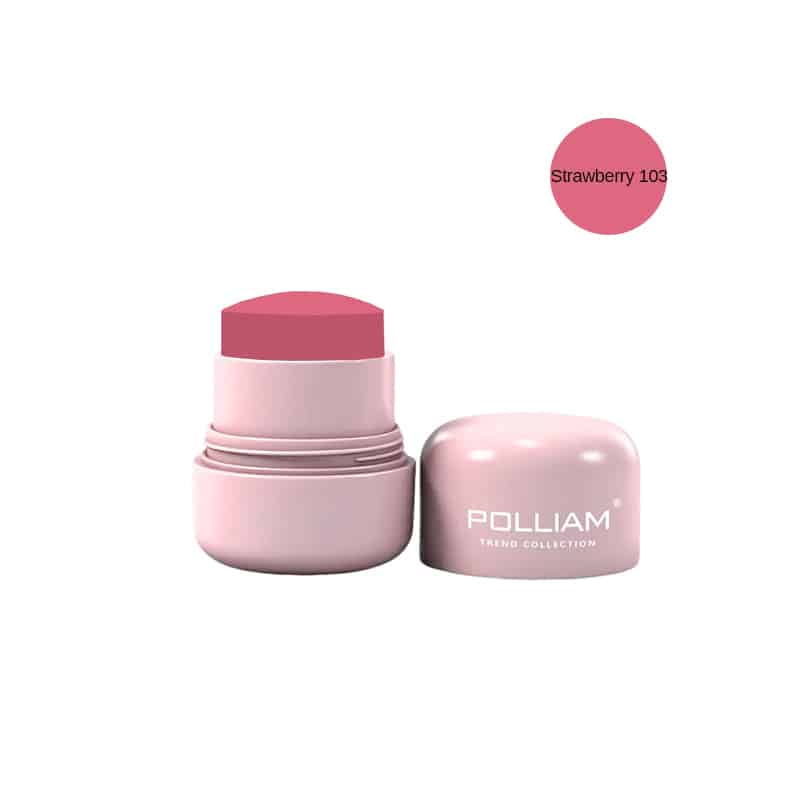 POLLIAM Cream Blush | Buildable Blush Stick | Matte and Dewy Finish #Strawberry 103